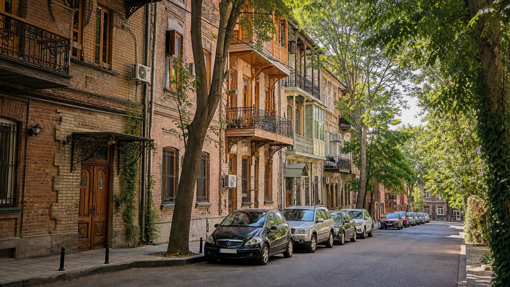 Residential street in Tbilisi, Georgia
